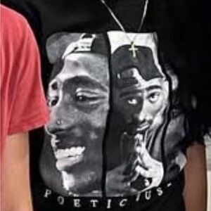 Black Graphic T-Shirt with Iconic Portrait